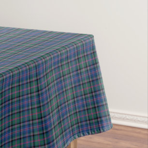 Clan Cooper Tartan Green and Blue Scottish Plaid Tablecloth