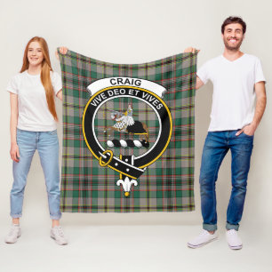 Clan Craig Ancient Tartan Plaid Fleece Blanket