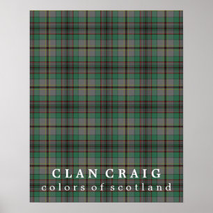 Clan Craig Colours of Scotland Tartan Poster