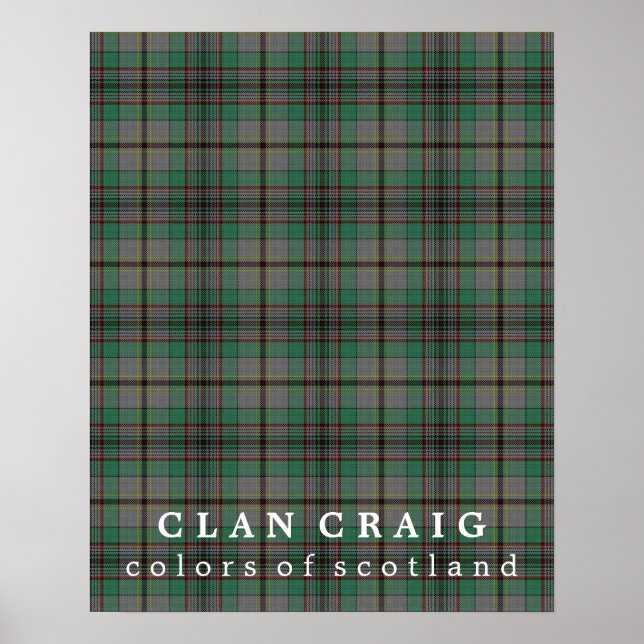 Clan Craig Colours of Scotland Tartan Poster (Front)