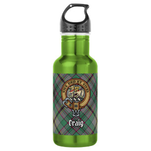Clan Craig Crest over Tartan 532 Ml Water Bottle