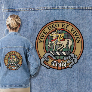 Clan Craig Crest over Tartan Denim Jacket