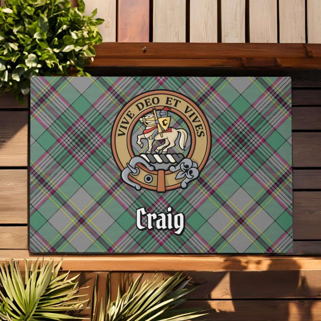 Clan Craig Crest over Tartan Doormat (Creator Uploaded)