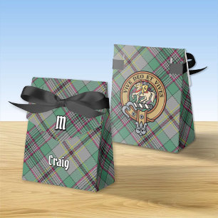 Clan Craig Crest over Tartan Favour Box