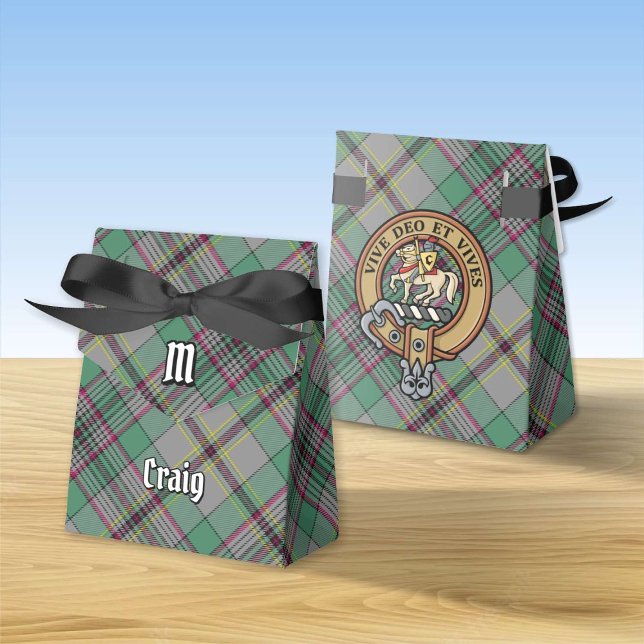 Clan Craig Crest over Tartan Favour Box (Creator Uploaded)