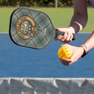 Clan Craig Crest over Tartan Keychain Pickleball Paddle