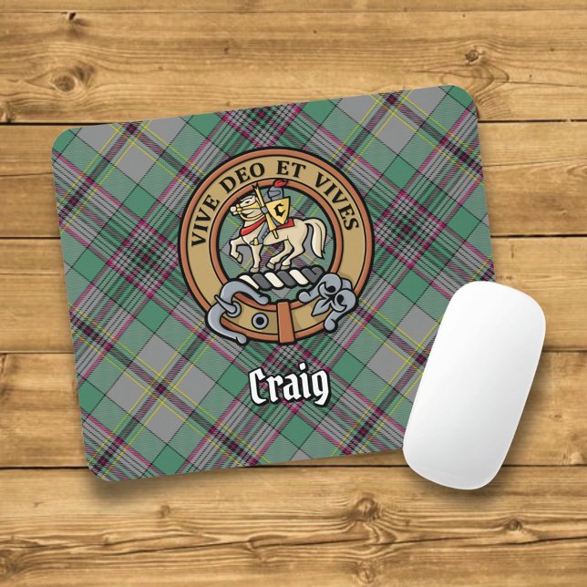 Clan Craig Crest over Tartan Mouse Pad (Creator Uploaded)