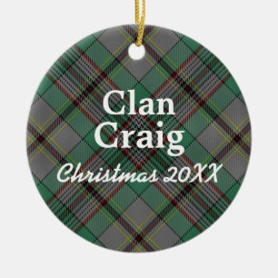 Clan Craig Scottish Tartan Ceramic Ornament