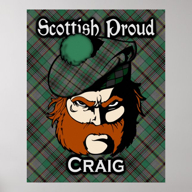 Clan Craig Scottish Tartan Poster (Front)