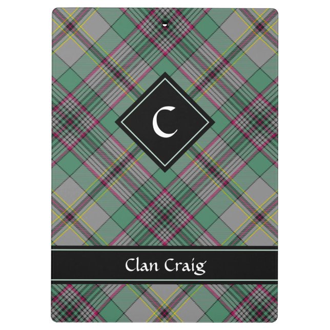 Clan Craig Tartan Clipboard (Back)