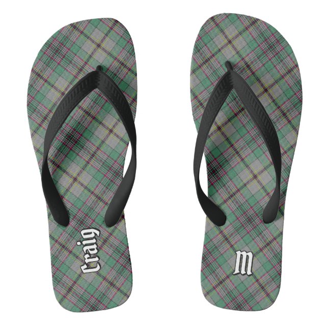 Clan Craig Tartan Flip Flops (Footbed)