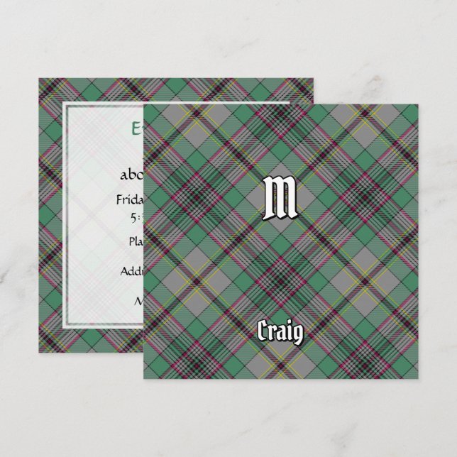 Clan Craig Tartan Invitation (Front/Back)