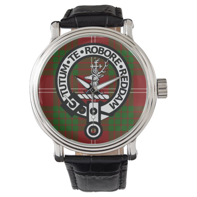 Clan Crawford Crest Badge and Tartan Watch (Front)