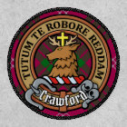 Clan Crawford Crest over Tartan
