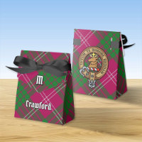 Clan Crawford Crest over Tartan Favour Box