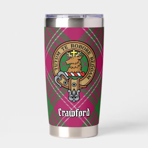 Clan Crawford Crest over Tartan Insulated Tumbler