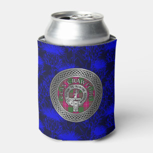 Clan Crawford Crest & Tartan Knot Can Cooler