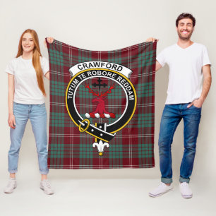 Clan Crawford Modern Tartan Plaid Fleece Blanket
