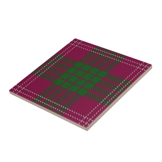 Clan Crawford Scottish Expressions Tartan Ceramic Tile (Side)