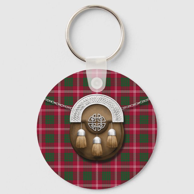 Clan Crawford Tartan And Sporran Key Ring (Front)