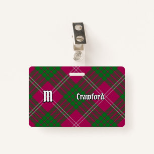 Clan Crawford Tartan Badge ID Badge