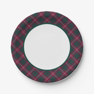 Clan Crawford Tartan Border Paper Plate
