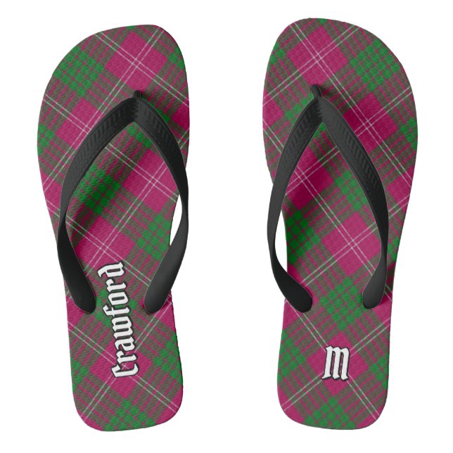 Clan Crawford Tartan Flip Flops (Footbed)