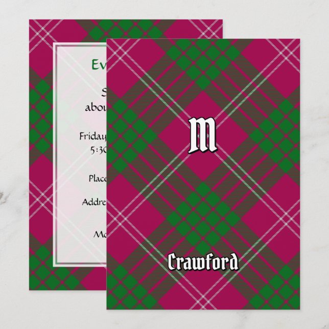Clan Crawford Tartan Invitation (Front/Back)