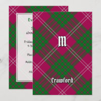 Clan Crawford Tartan Invitation