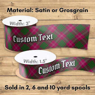 Clan Crawford Tartan Satin Ribbon