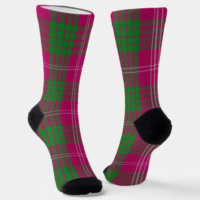 Clan Crawford Tartan  Socks (Angled)