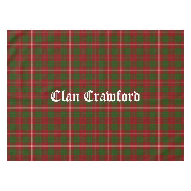 Clan Crawford Tartan Tablecloth (Front (Horizontal))