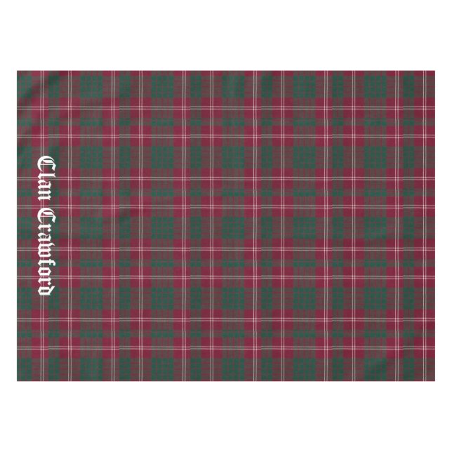 Clan Crawford Tartan Tablecloth (Front (Horizontal))