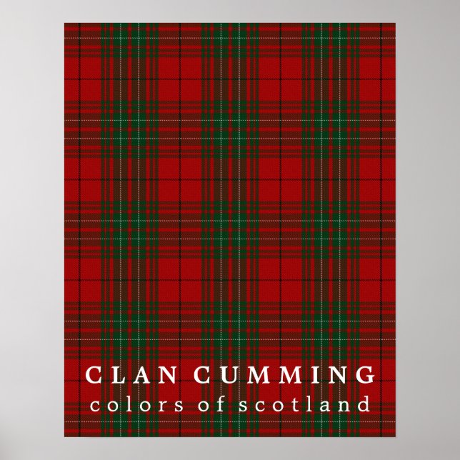 Clan Cumming Colours of Scotland Tartan Poster (Front)