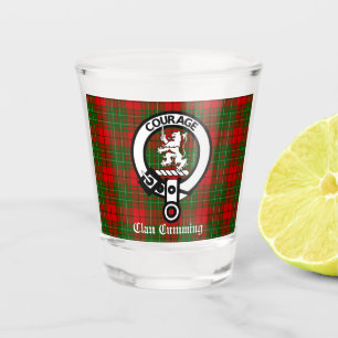 Clan Cumming Crest Badge and Tartan Shot Glass