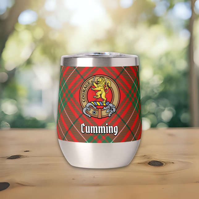 Clan Cumming Crest over Tartan (Creator Uploaded)