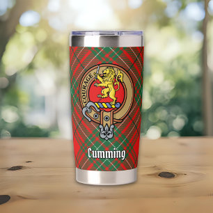 Clan Cumming Crest over Tartan Insulated Tumbler