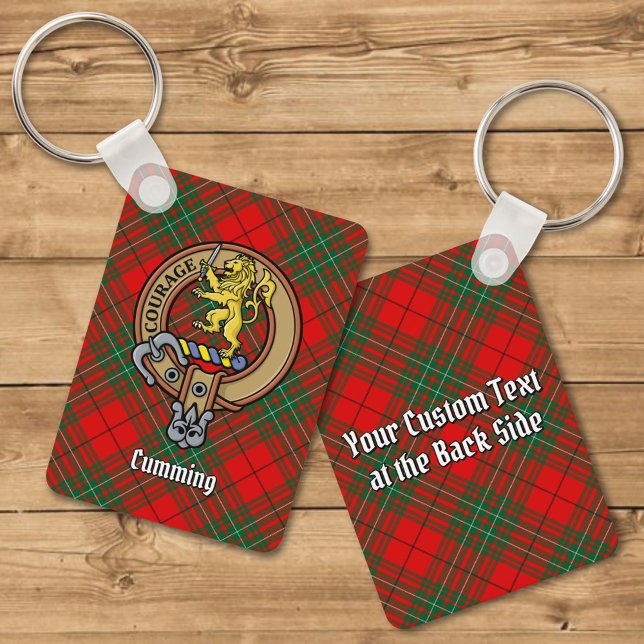 Clan Cumming Crest over Tartan Key Ring (Creator Uploaded)