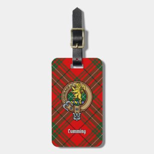 Clan Cumming Crest over Tartan Luggage Tag