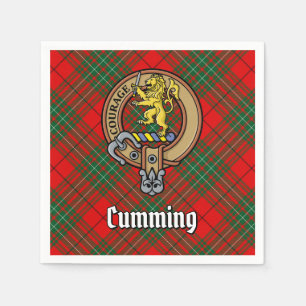Clan Cumming Crest over Tartan Napkin