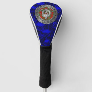 Clan Cumming Crest & Tartan Knot on Thistle Golf Head Cover