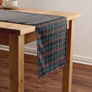 Clan Cumming  Red, Blue, and Black Scottish Tartan Short Table Runner