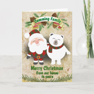 Clan Cumming Red Green Tartan Plaid Christmas Holiday Card