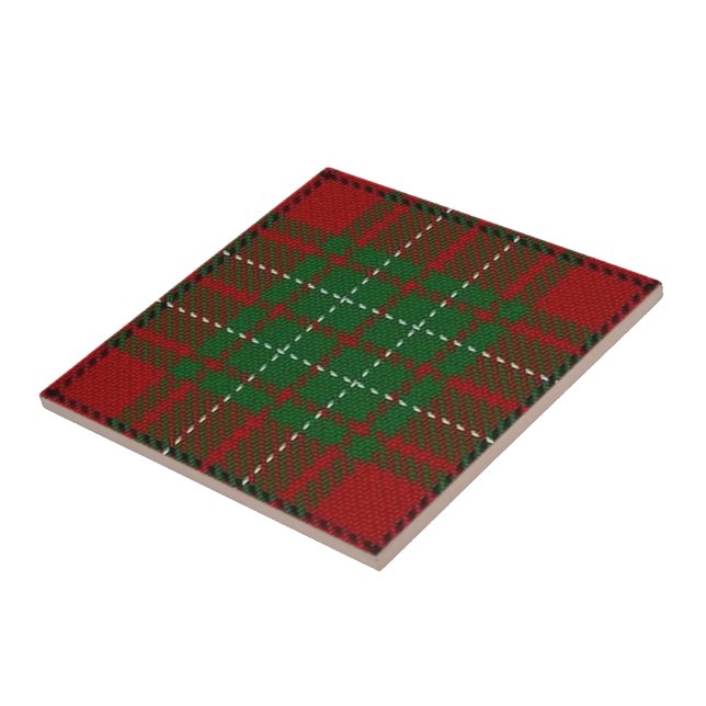 Clan Cumming Scottish Expressions Red Tartan Ceramic Tile (Side)