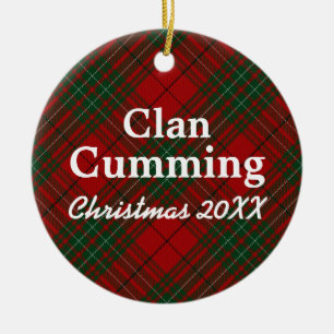 Clan Cumming Scottish Tartan Ceramic Tree Decoration