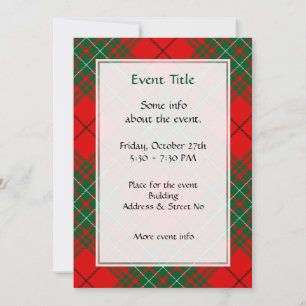 Clan Cumming Tartan Invitation