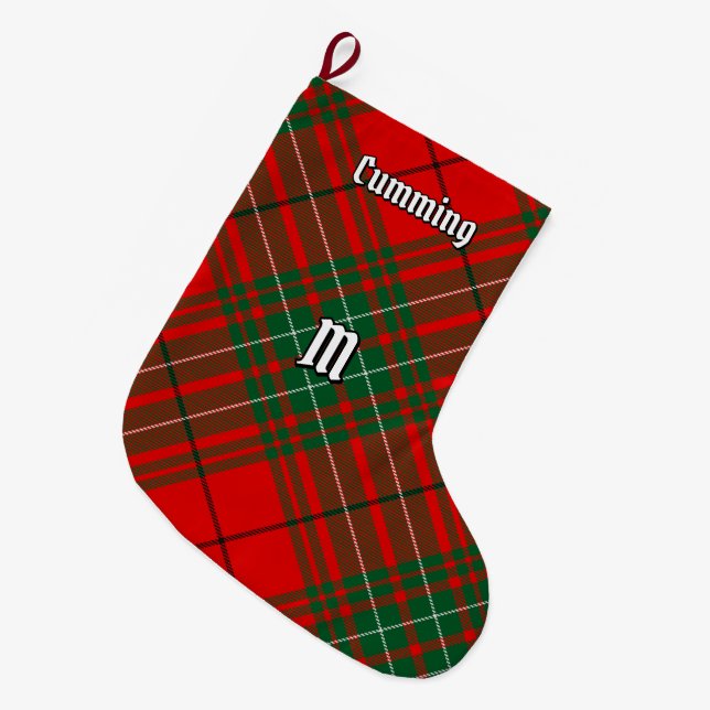 Clan Cumming Tartan Large Christmas Stocking (Front (Hanging))