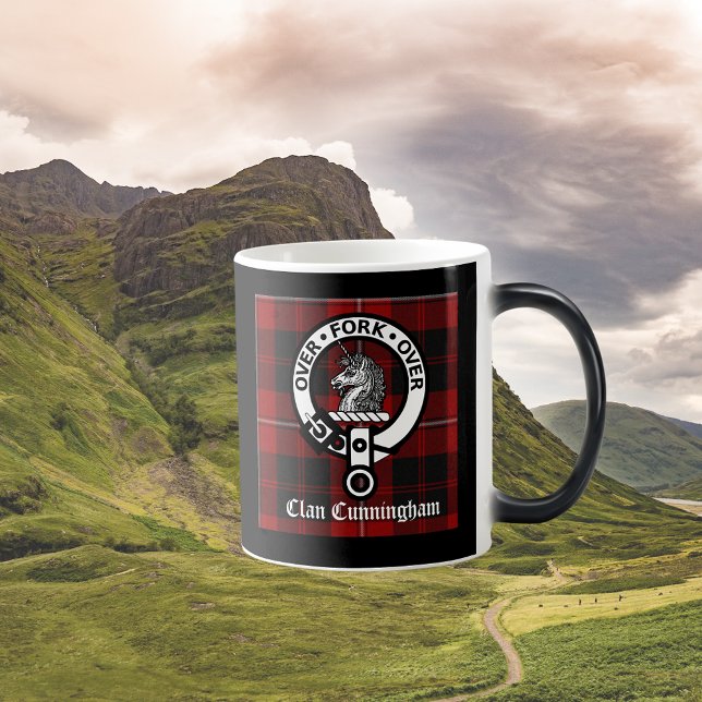 Clan Cunningham Badge & Tartan Coffee Mug (Creator Uploaded)