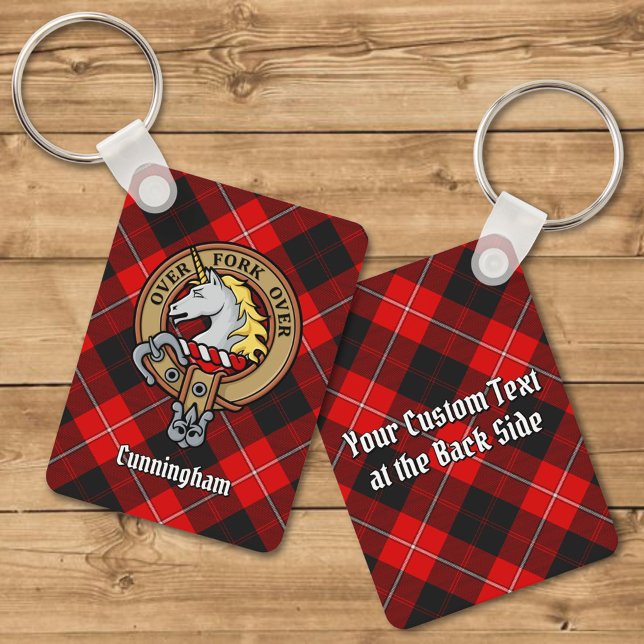 Clan Cunningham Crest over Tartan Key Ring (Creator Uploaded)