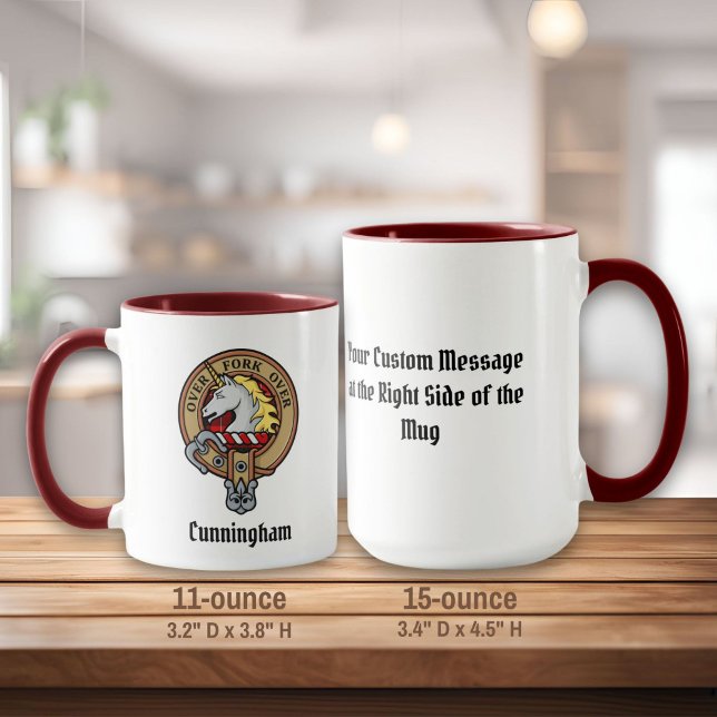 Clan Cunningham Crest over Tartan Mug (Creator Uploaded)